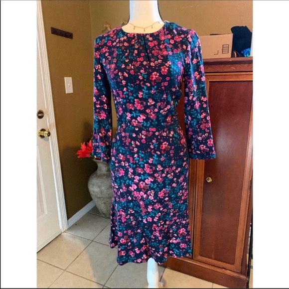 Joules Navy and pink Ditsy floral Melrose dress - Picture 1 of 4